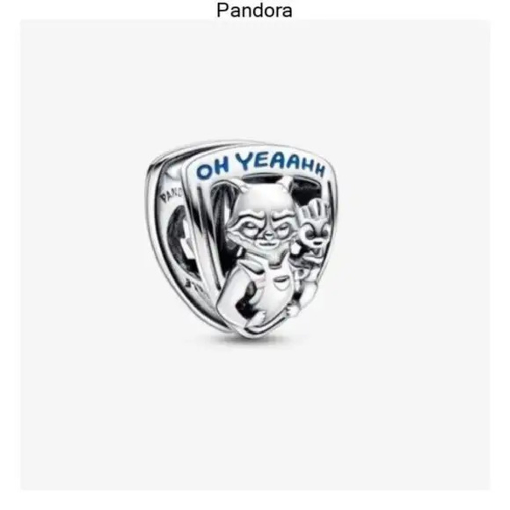 Pandora Marvel Guardians of the Galaxy Rocket Raccoon & Groot Emblem Charm